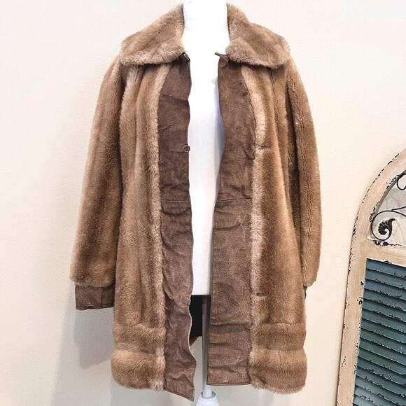 Tissavel Jackets & Blazers - VINTAGE 70s Tissavel France Luxury Faux Fur Suede Made in Brittain Large